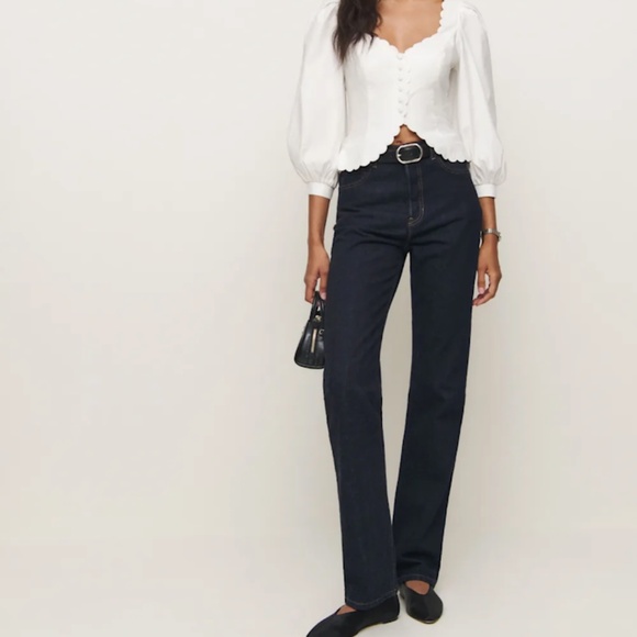 Reformation Elianna Top Ivory - Size 8 - Picture 2 of 6